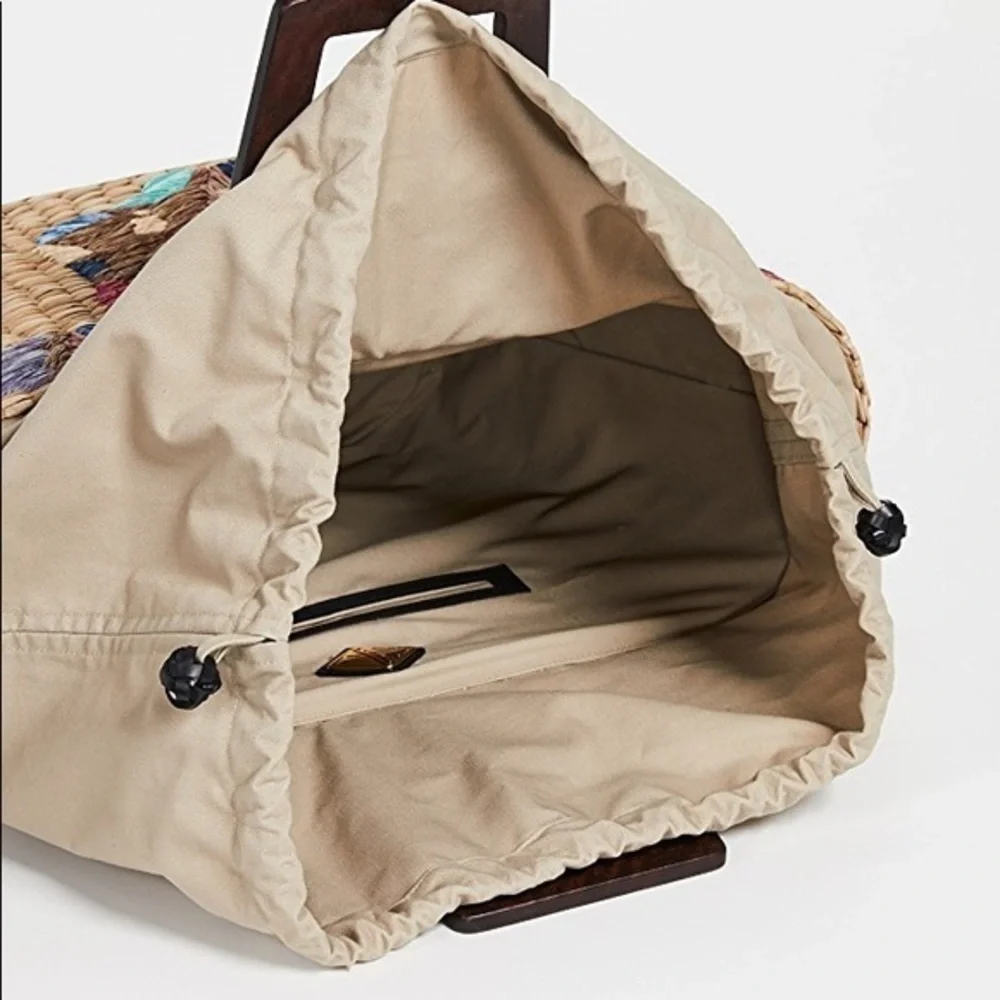 NWOT Anthropologie Aranaz Louise Straw Tote - Picture 6 of 13